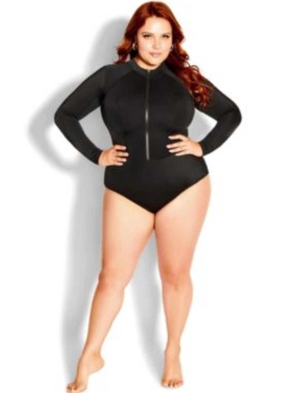 City Chic Size 18 Cancun Long Sleeve 1 Piece - black